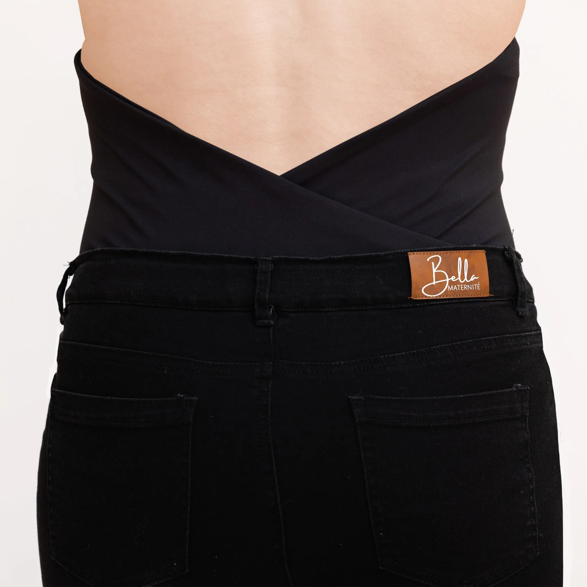 Bella Maternité Short Jeans Maternité Noir