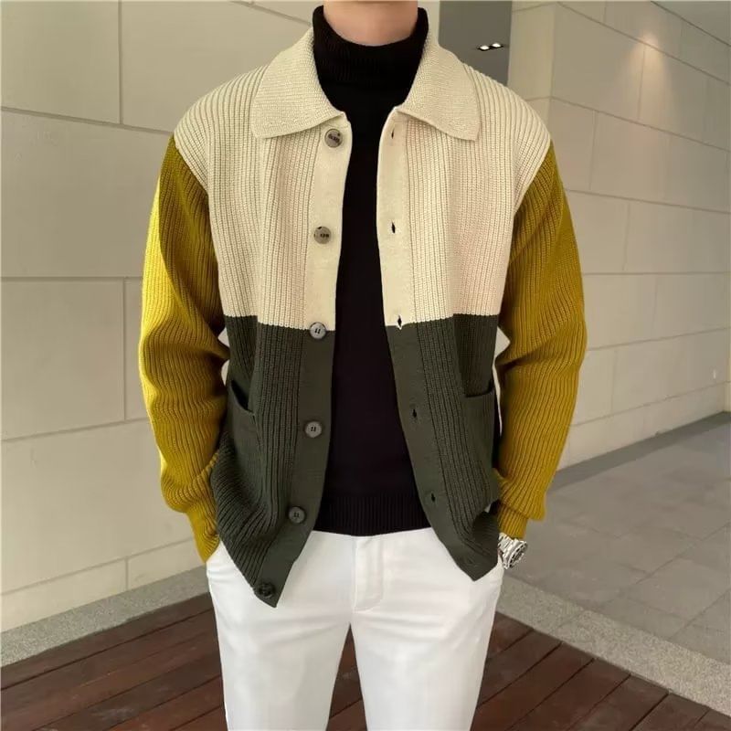 Neonity Wear - Kraagvormig, kleurblok-knoopsvest