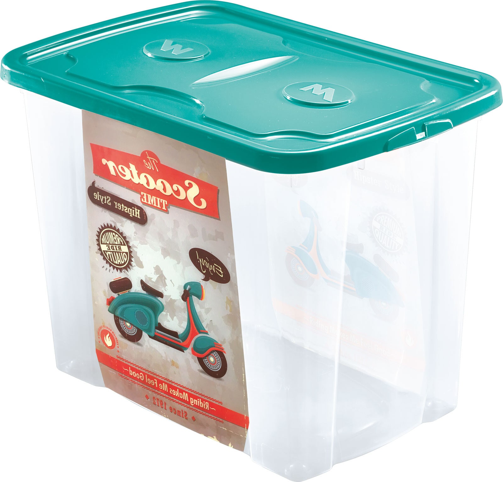 Aufbewahrungsbox Polypropylen Transparent/Grün 64 l