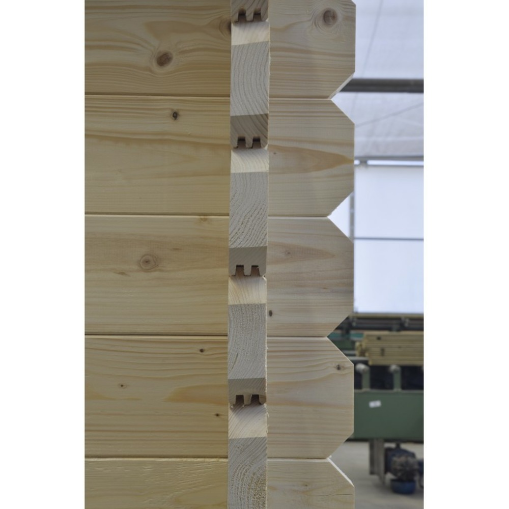 Abri de jardin en bois - 6x5 m - 48 m2 + terrasse avec balustrade et avant-toit en bois