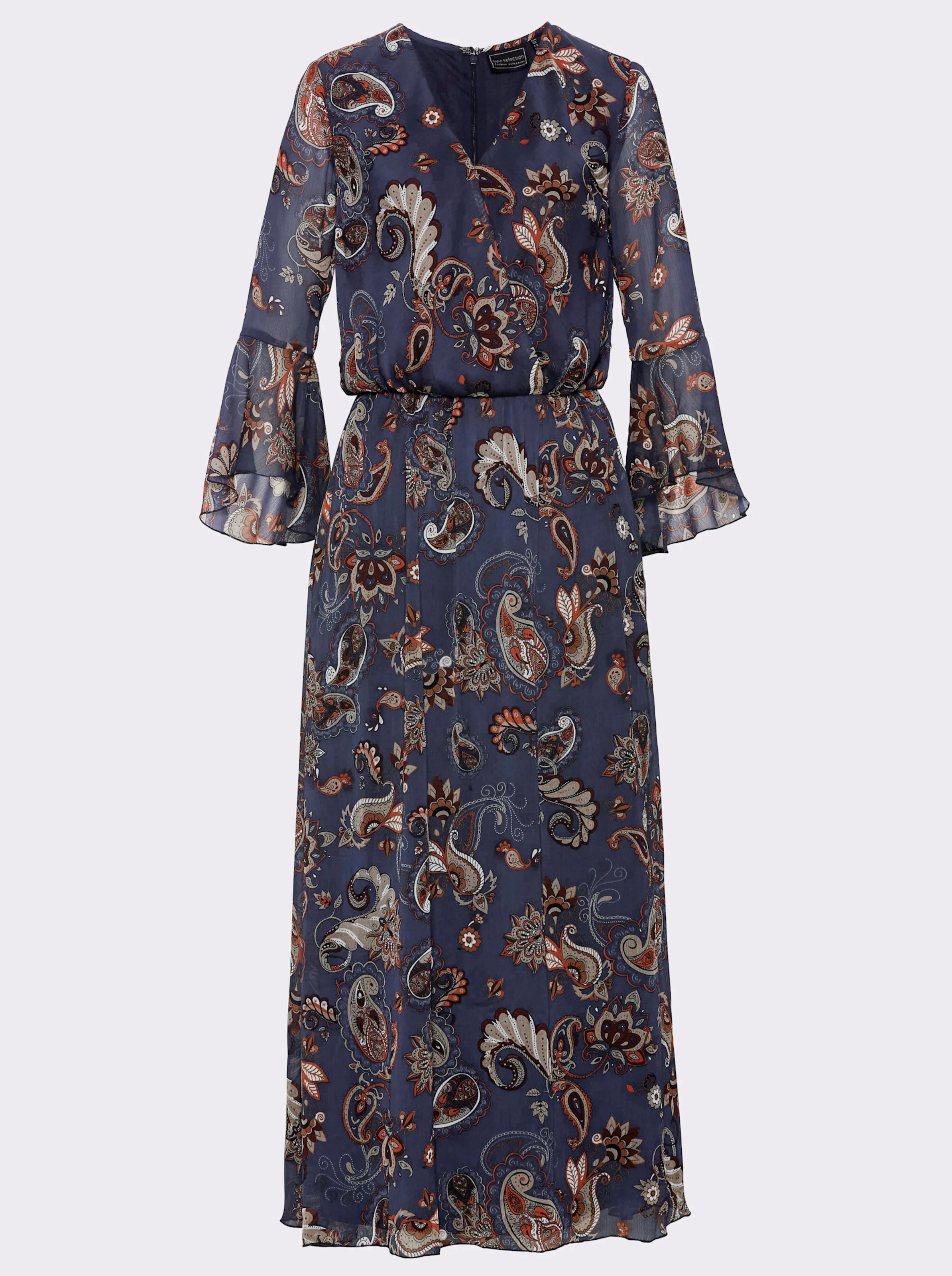Maxikleid aus Chiffon, mit Floral-Print