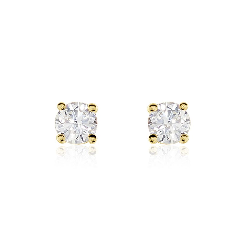 Boucles D'oreilles Puces Or Jaune Victoria Diamants