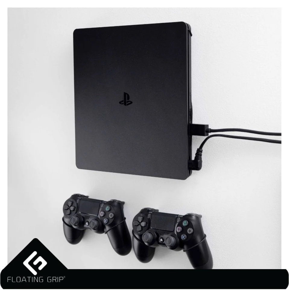 FLOATING GRIP® beslag til PlayStation 4 Slim konsol og controllers, Sort
