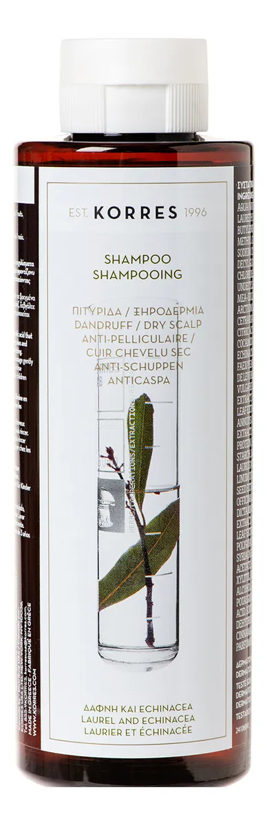 Korres Laurel   Echinacea Shampoo Against Dandruff and Dry Scalp - 250 ml.