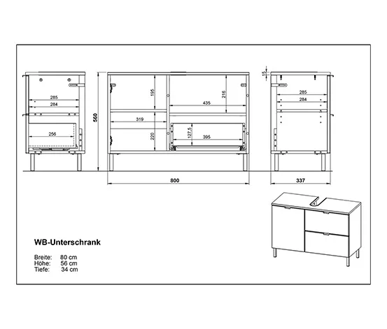 Waschbeckenunterschrank »Mauresa«, groß, weiß