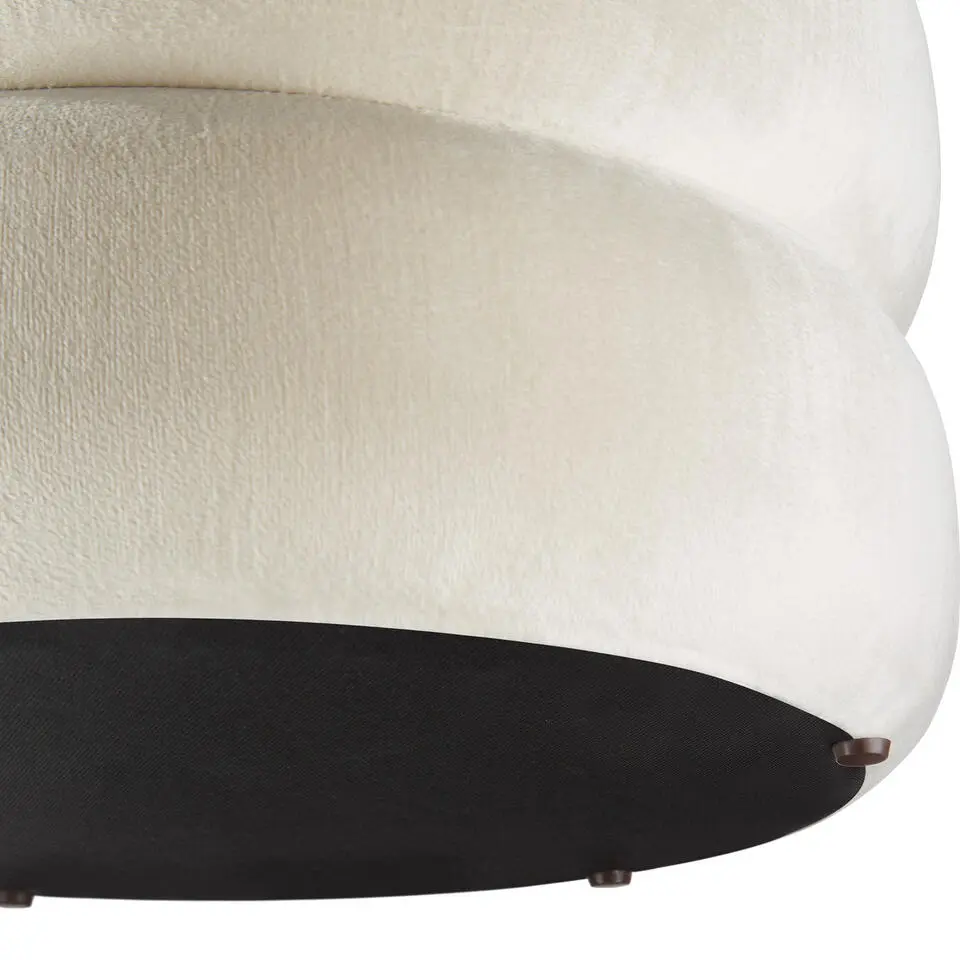 tectake Hocker Altu, gestoffeerd, opbergruimte, Fluweellook Crèmewit
