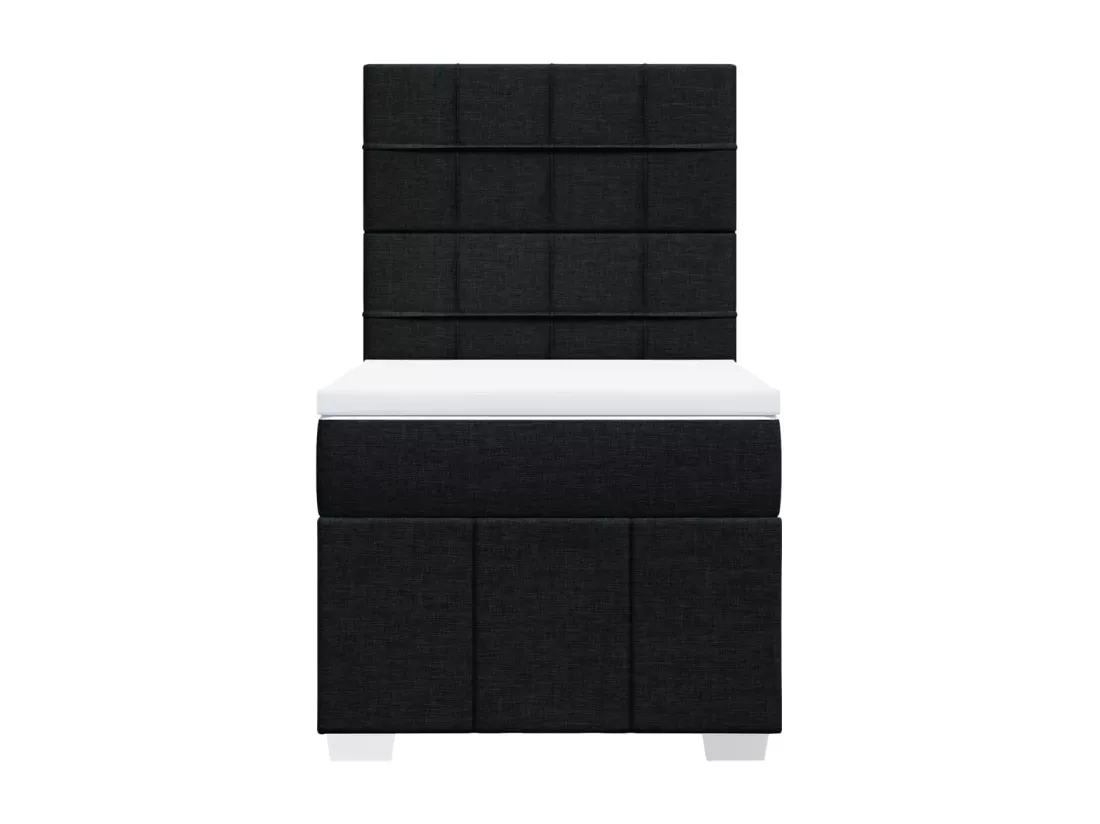 Sommier à lattes de lit avec matelas Noir 90x190 cm Tissu