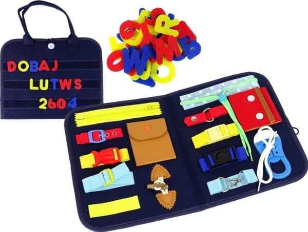 LeanToys koffert sensorisk manipulasjonsbrett for småbarn