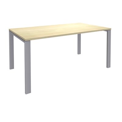 Bureau simple IRIS - L120 cm - Plan de départ - Pieds aluminium - plateau imitation Erable