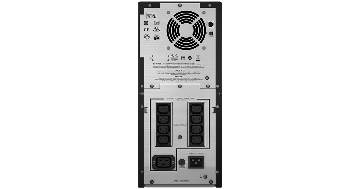 APCSmart-UPS SMC3000I Noodstroomvoeding ups  (Zwart, 8x C13, 1x C19, Tower, USB, 3000VA)