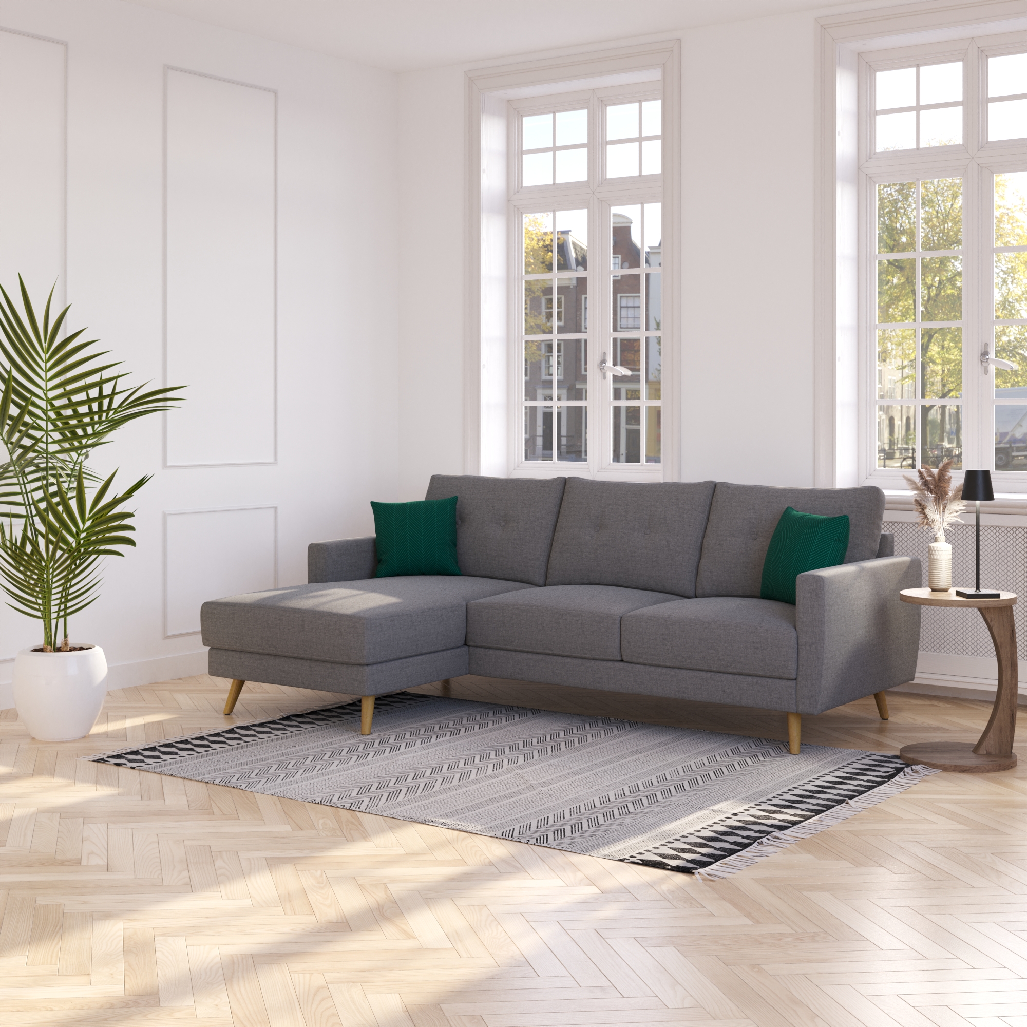 Ecksofa MANDY links grau