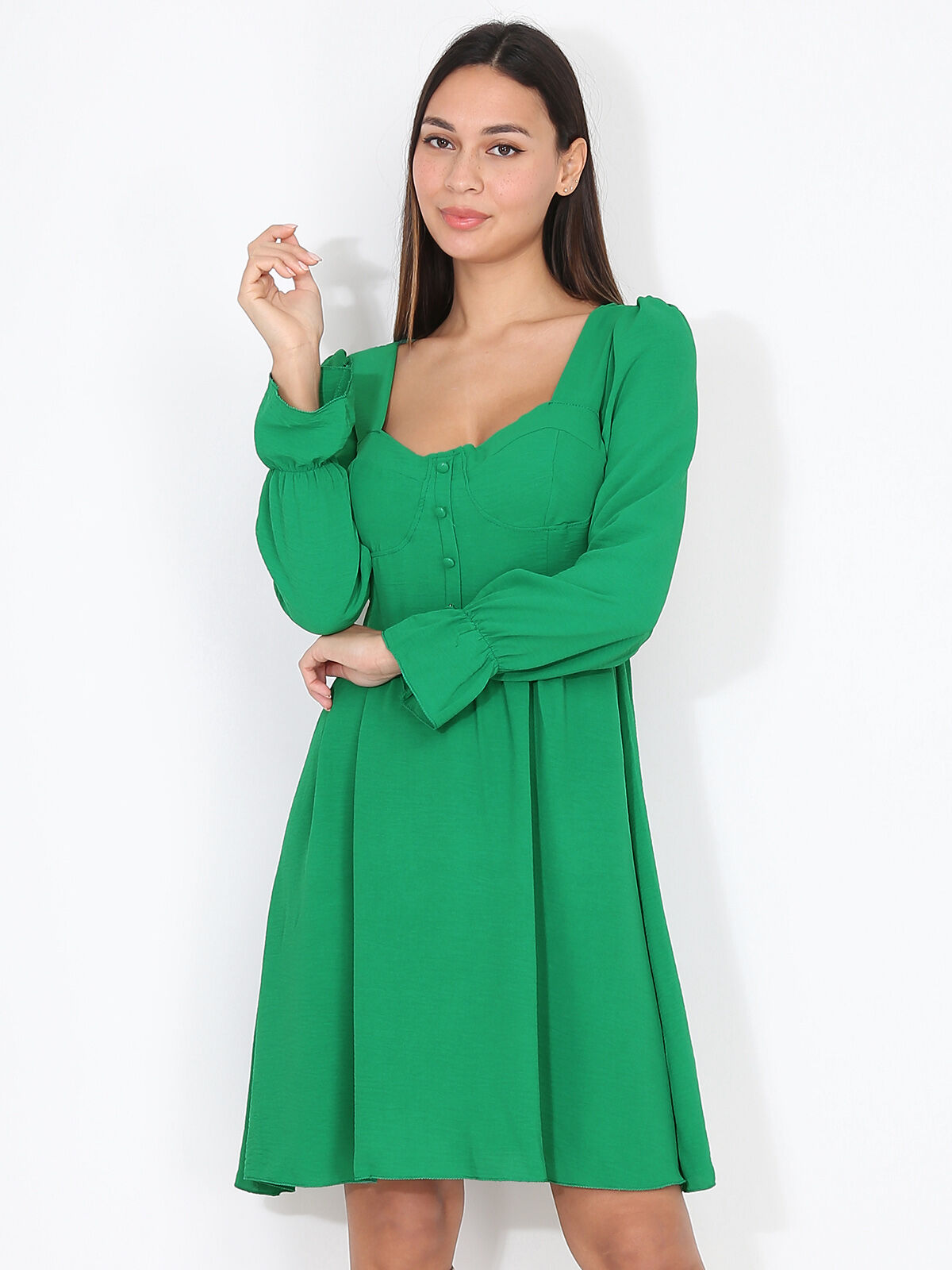 Robe patineuse style corset- Vert