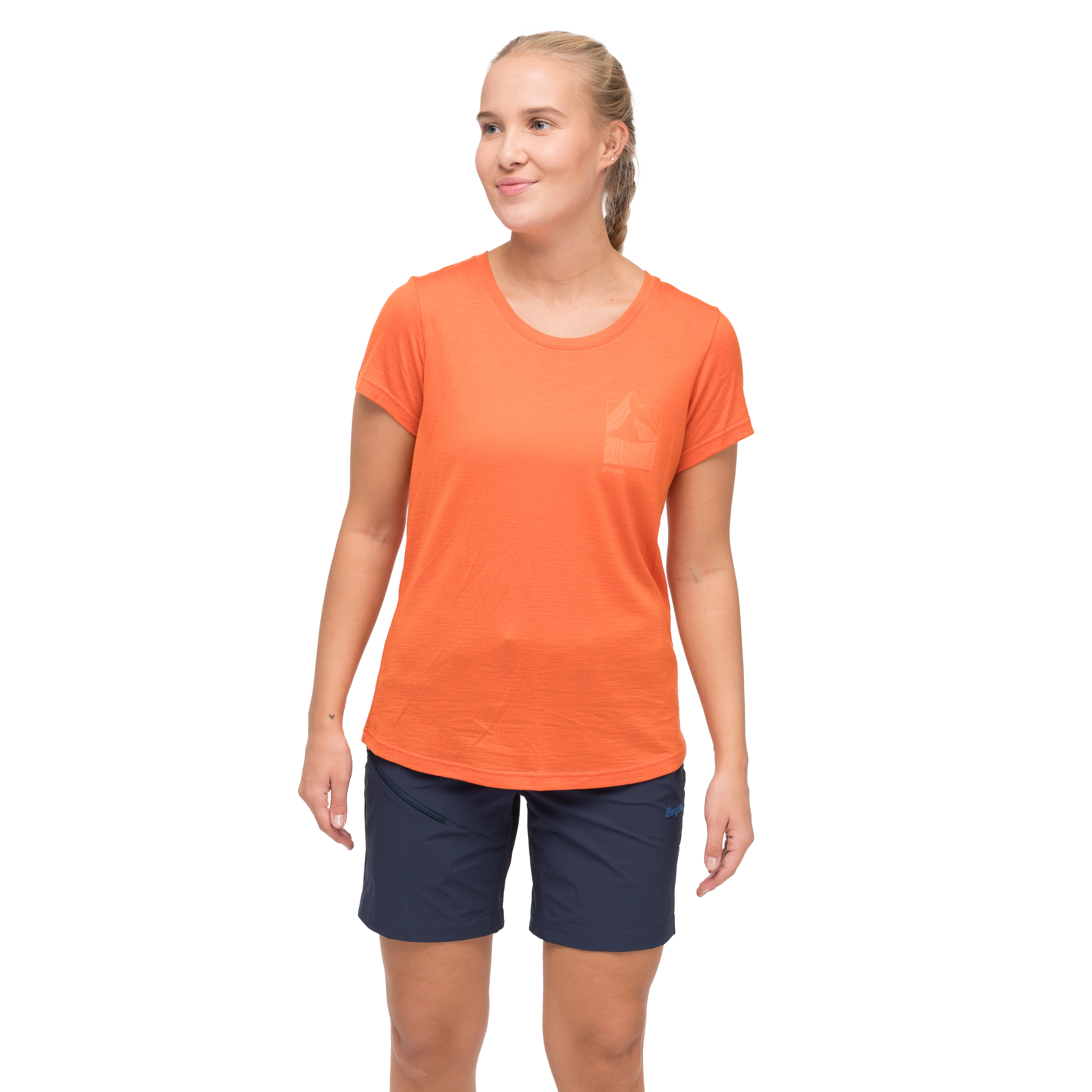 Rabot Mount Wool Tee Women Alert Orange