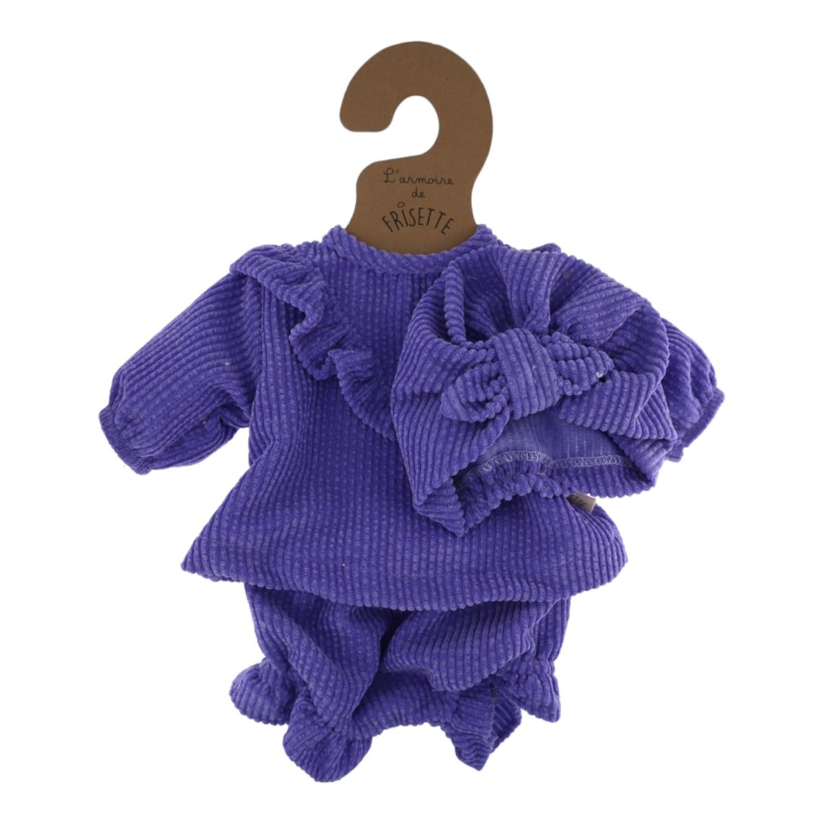 Tenue de poupée Rosie velours violet lavande Frisette