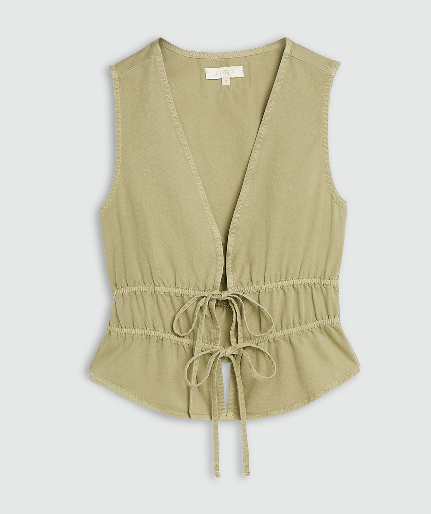 JV-SEA getailleerde top met peplum - dark pistachio