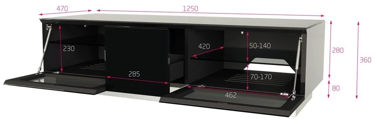 Alphason Element 1250 Gris Meubles TV