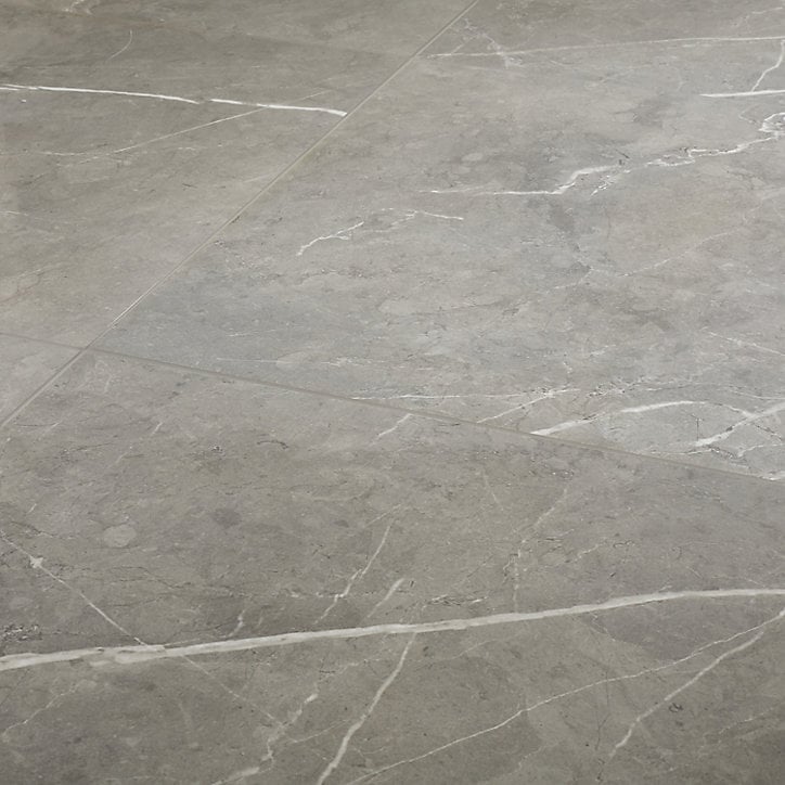 Carrelage intérieur sol et mural effet marbre L.59.5 cm x l.59.5 cm x Ep.0.9 cm gris Colours brillant