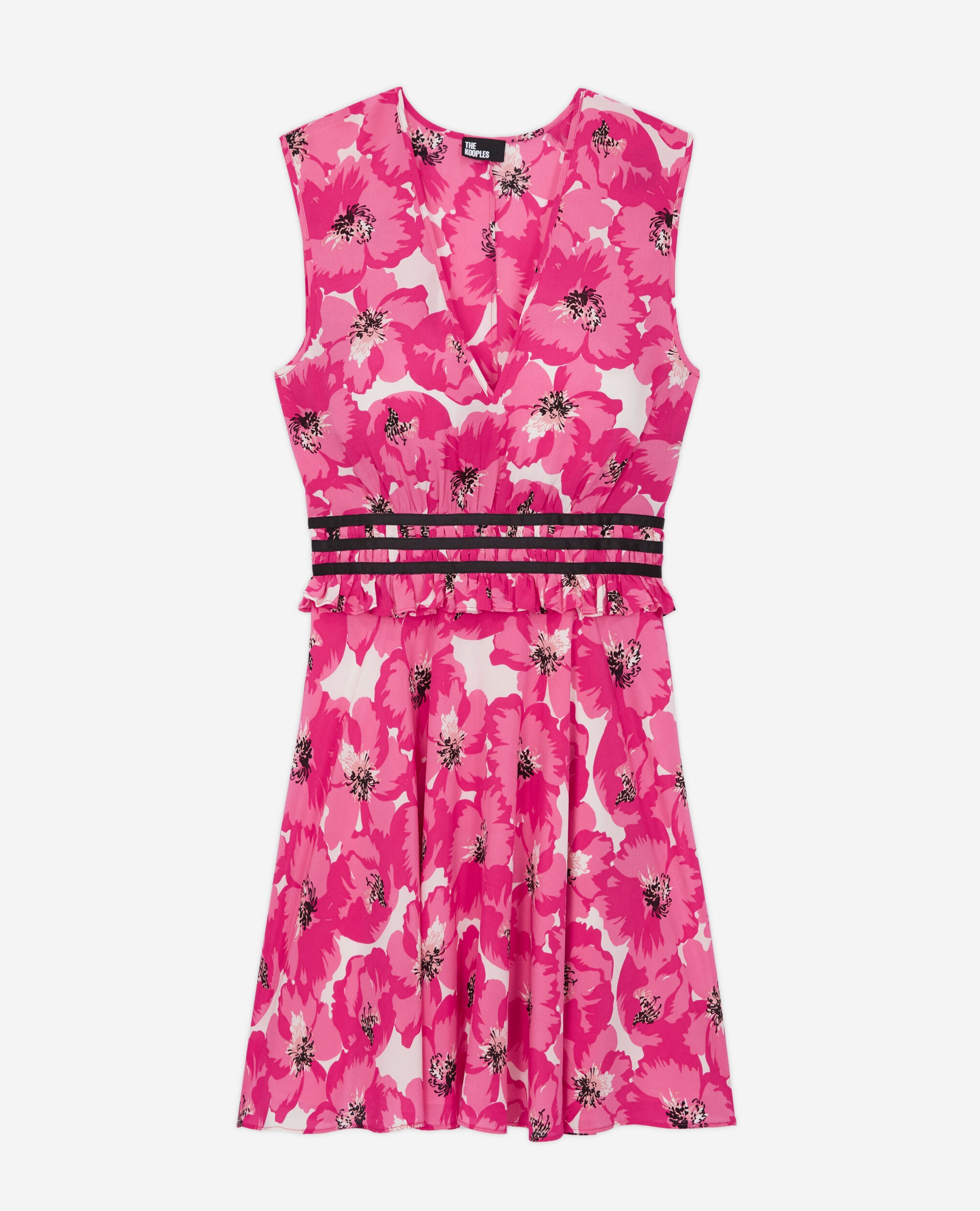 Robe courte imprimée en soie