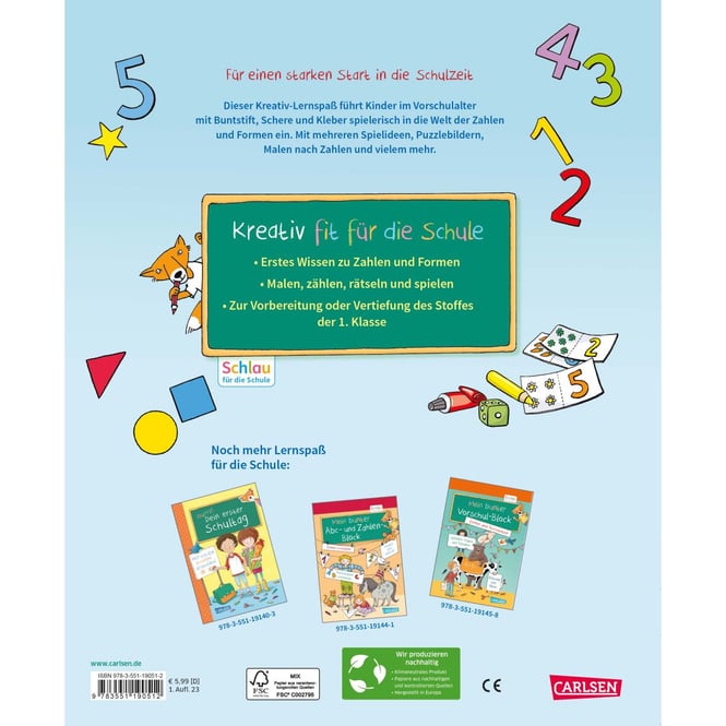 Mein Kreativ-Lernspaß - Zahlen und Formen - Schlau für die Schule