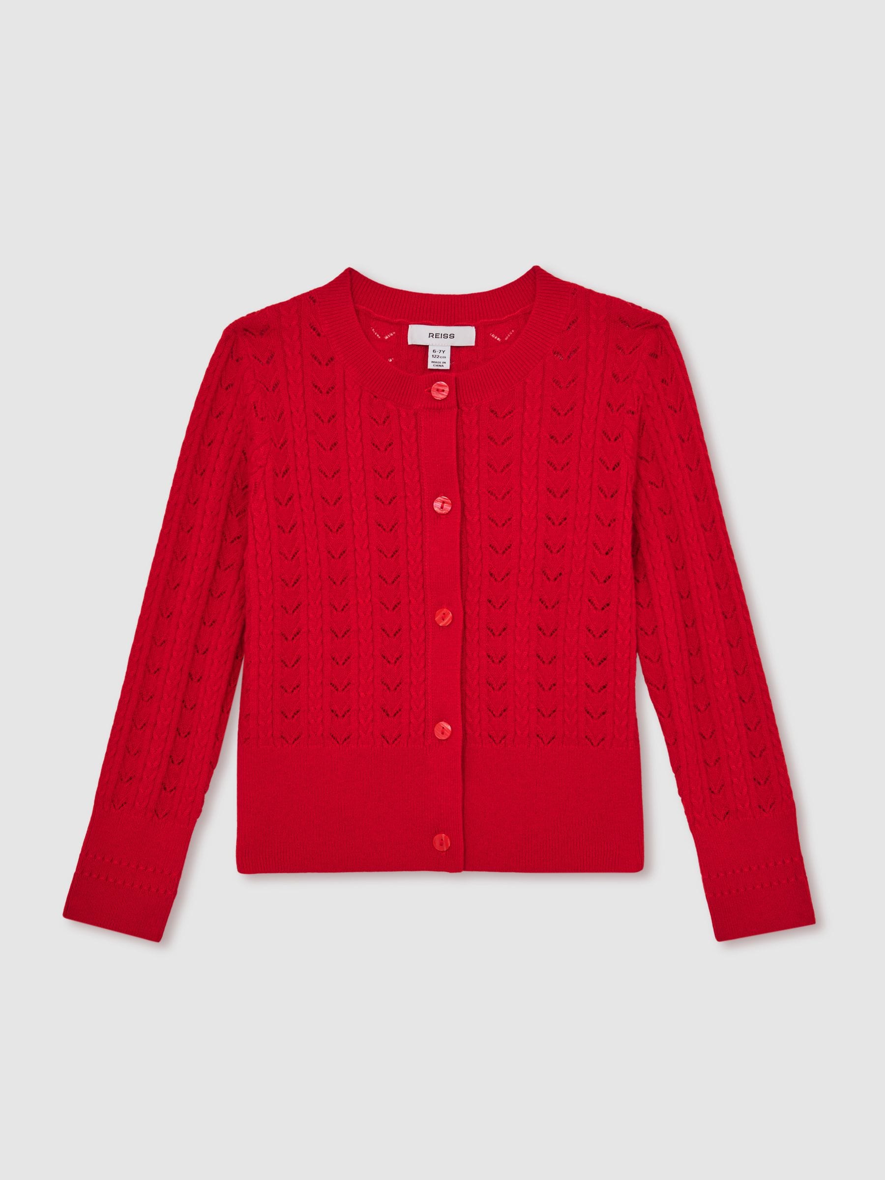 Reiss Flo Wollen-Katoenen Ajourgebreid Vest