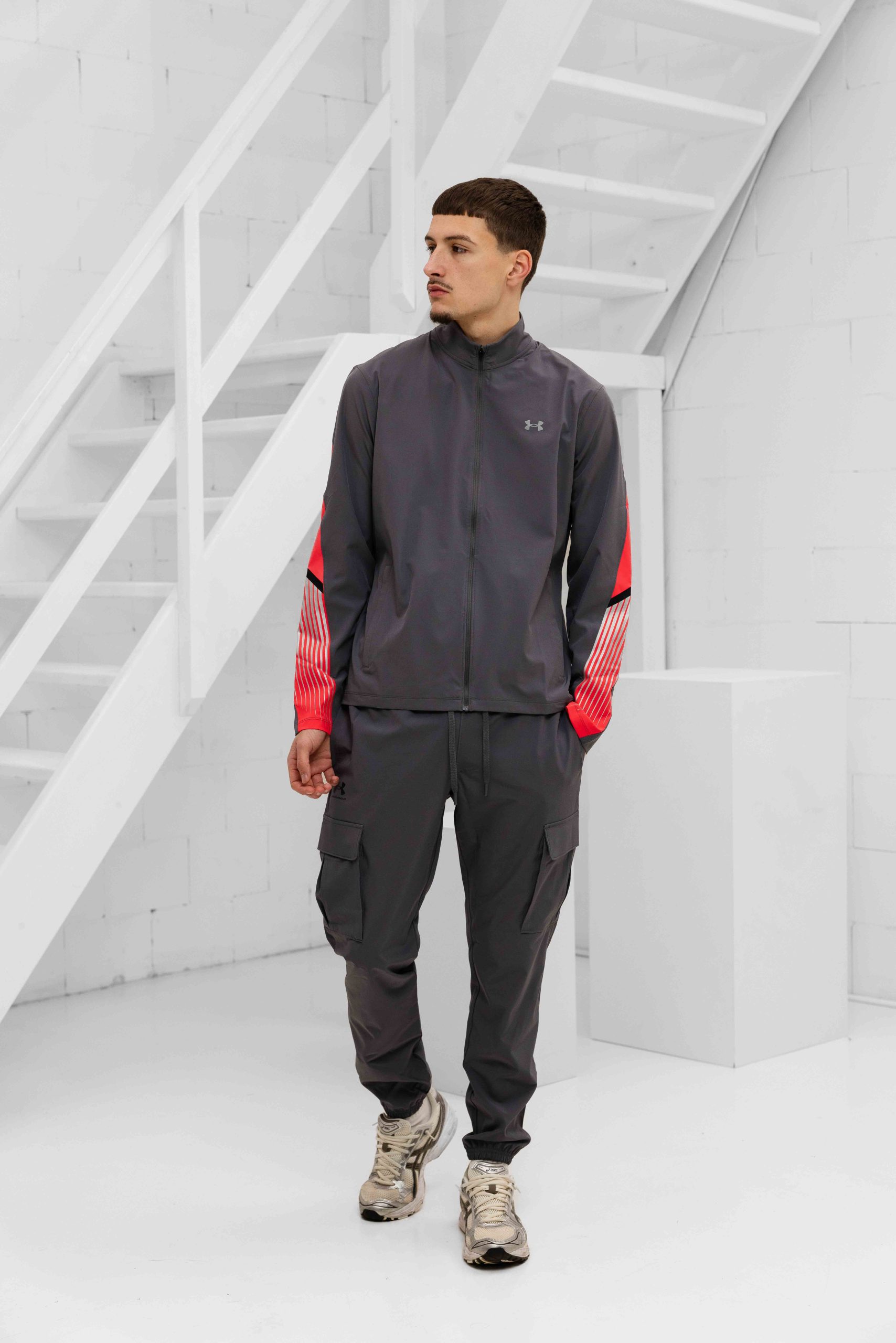 Under Armour Velociti Storm Jack Heren Grijs/Roze