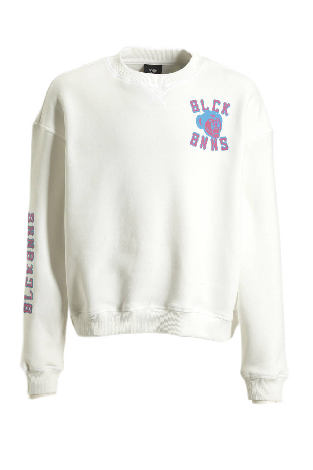 BLACK BANANAS sweater JR. VIBES met printopdruk wit/blauw/roze