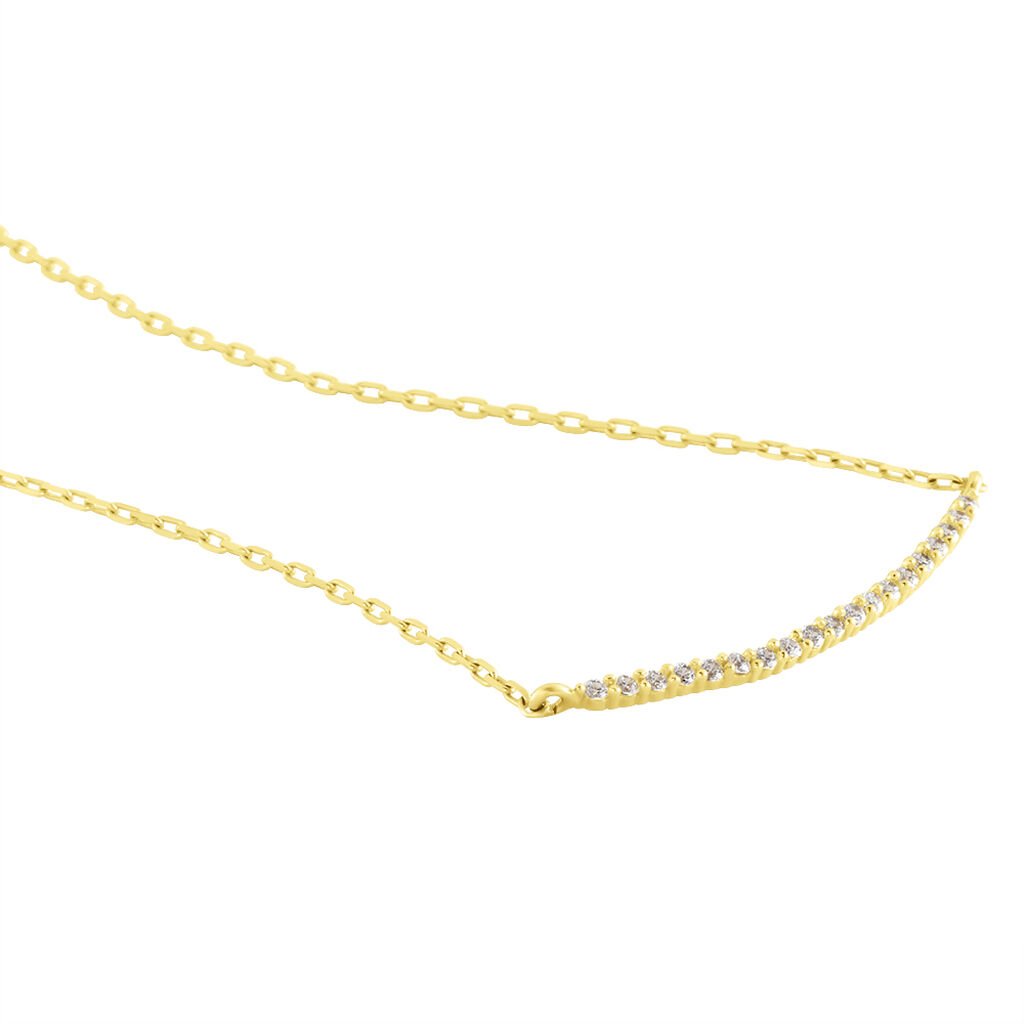 Collier Or Jaune Maximilien Oxyde De Zirconium