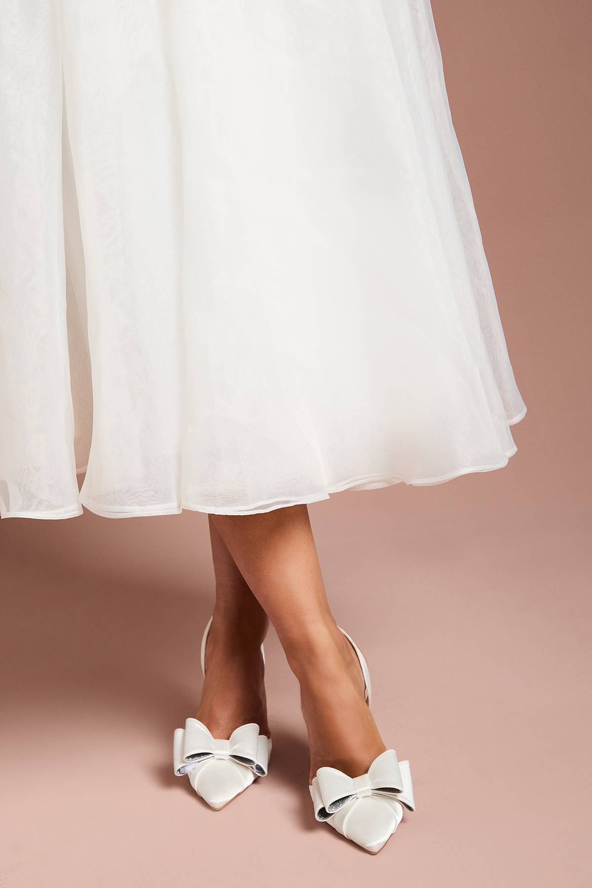 Coast Escarpins de Mariée Tamara à Bride Arrière et Nœud en Satin - Coupe Large