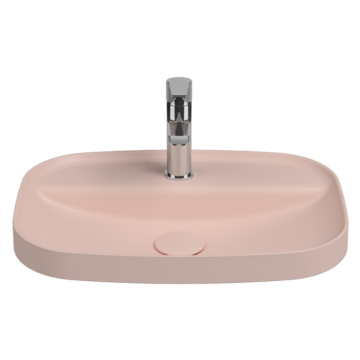 Isvea Infinity inbouwwastafel met kraangat 55x40cm roze