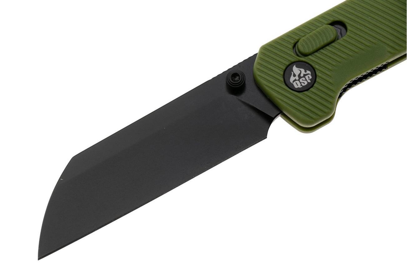 QSP Knife Penguin Glyde QS130GL-B2 PVD 14C28N, Green FRN, zakmes