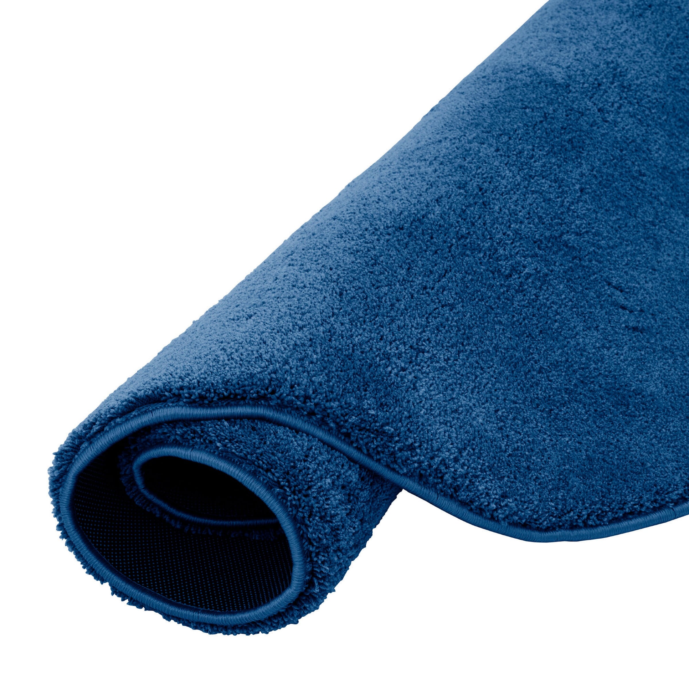 Pergamon Super Soft Kinder Hochflor Teppich Silky Kids Rund Dunkelblau - 120x120 cm