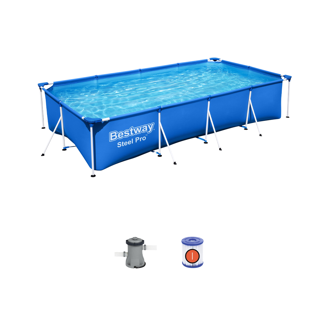 Bestway Steel Pro Frame Pool Set 400 x 211 x 81 cm inkl. Filterpumpe