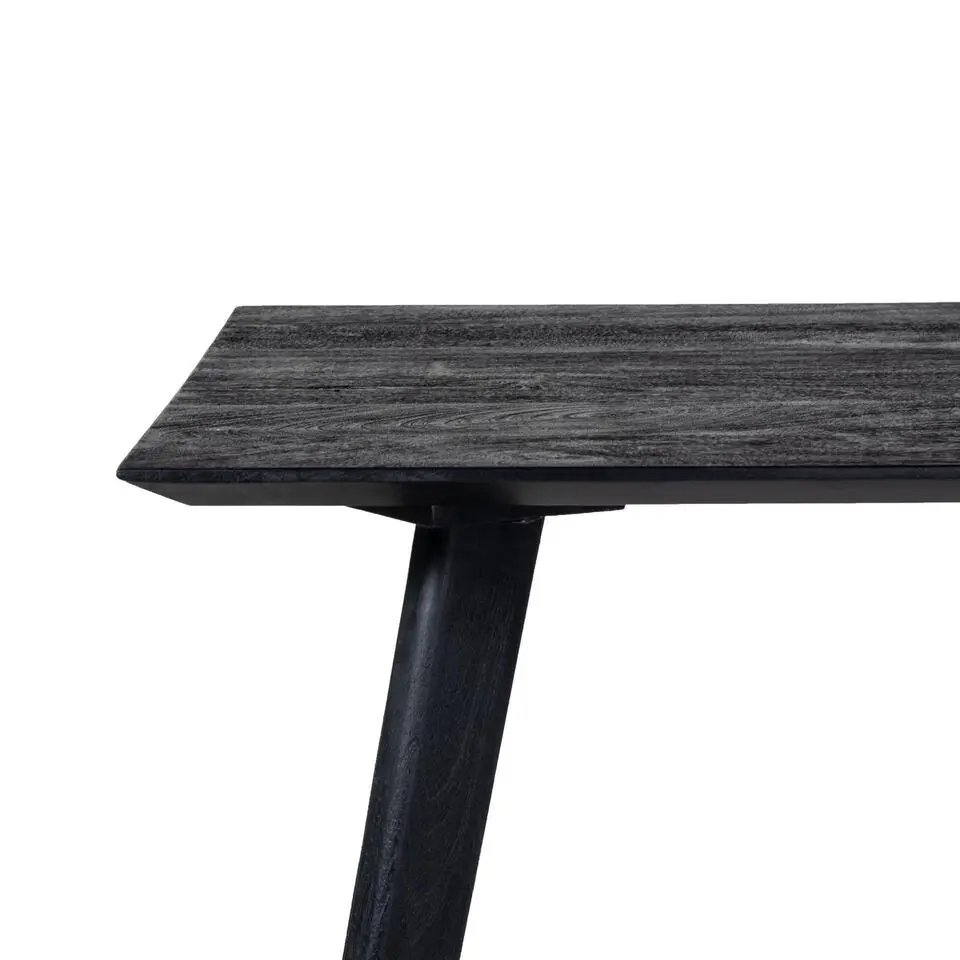 Eettafel Zwart - 160x90x76cm - Mangohout - Tafel Oslo