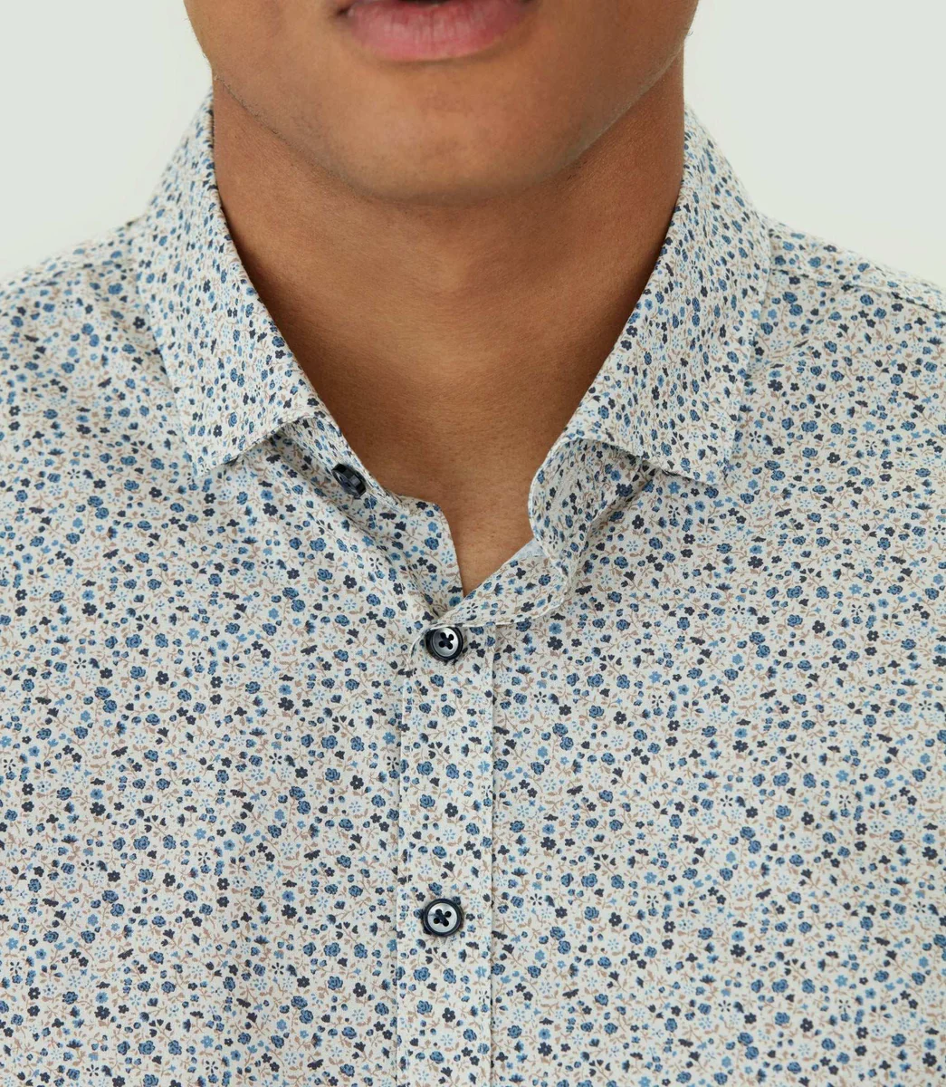 Chemise casual en coton bleu ciel 
