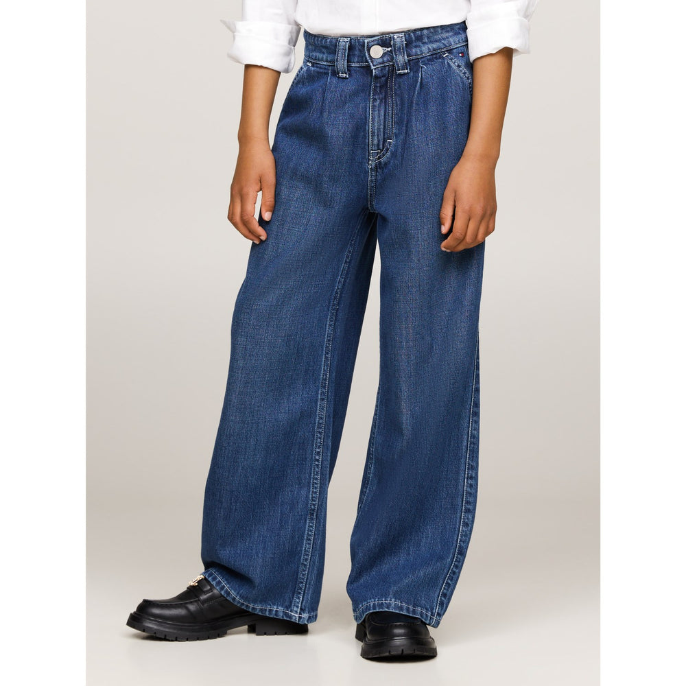 Køb Tommy Hilfiger Darkusedlyocell Mabel Pleats Mid Blue Wash Jeans