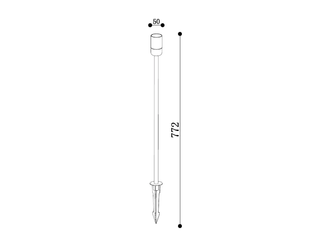 Balise Extérieure LED 4W 60 cm avec Piquet Glimme Noir mat