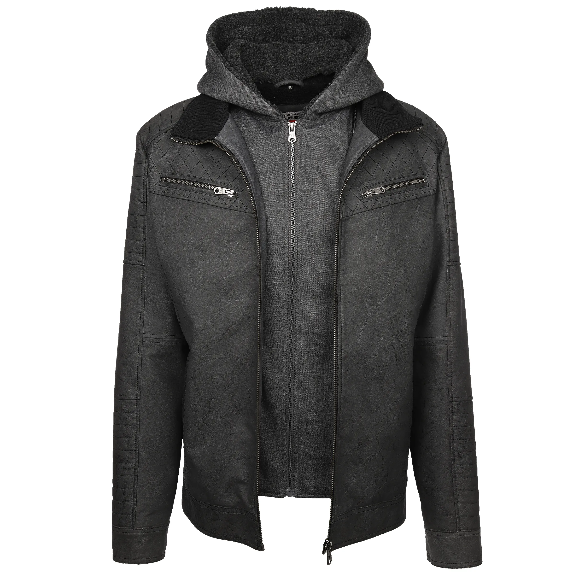 Herren Bikerjacke 2in1 mit Kapuze
