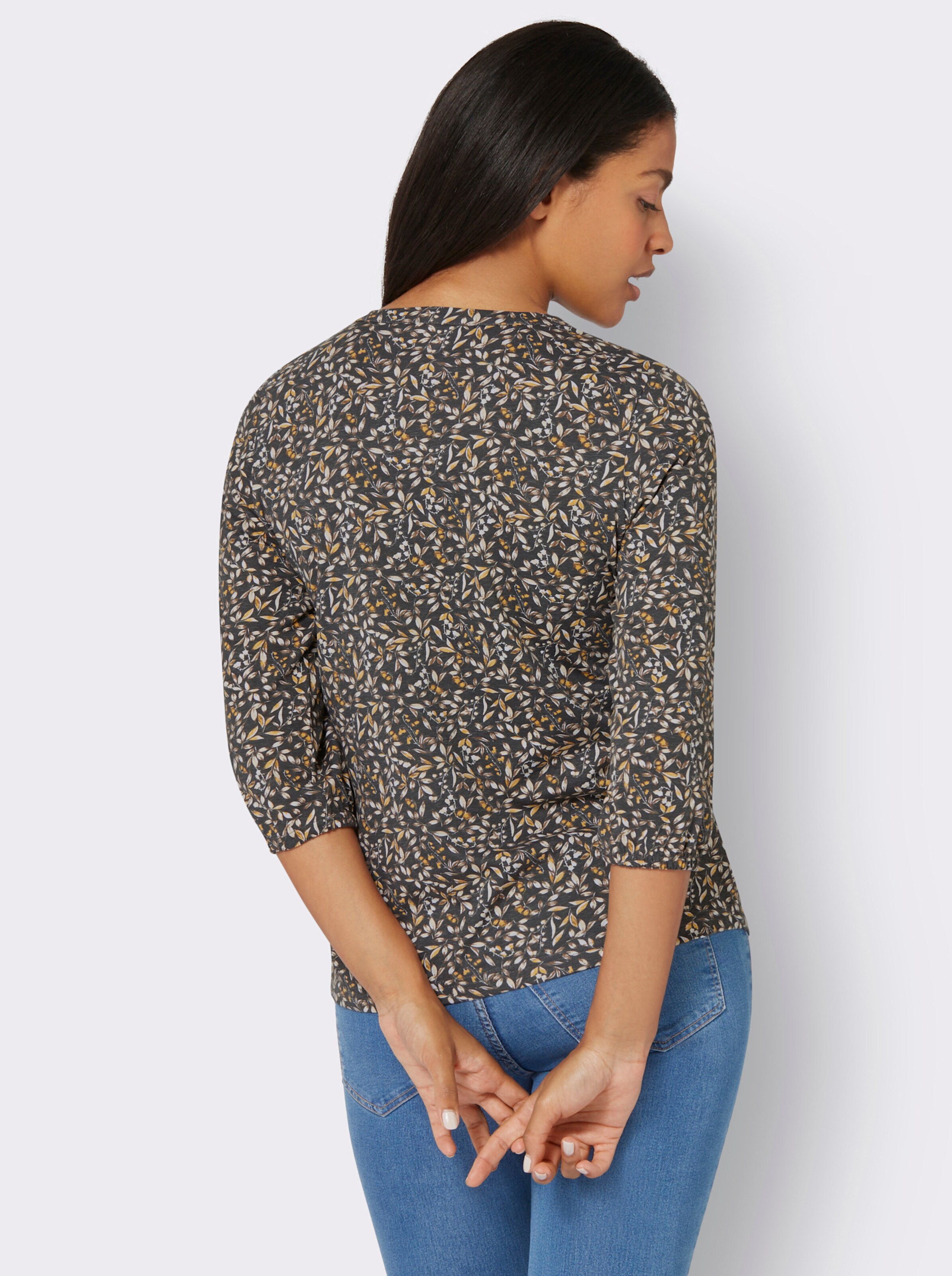 34-Arm-Shirt mit floralem Druck