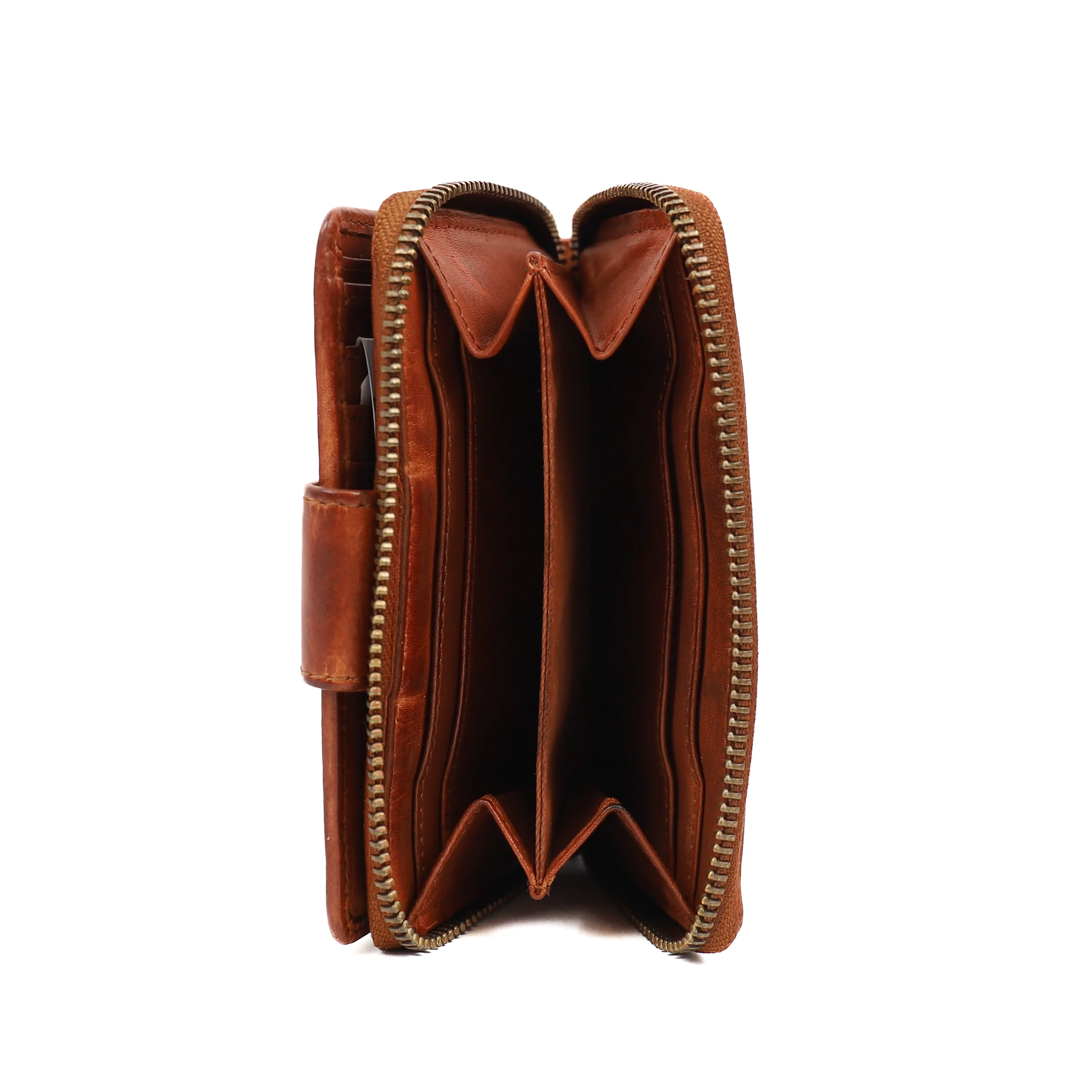 Ritsportemonnee 'Loet' cognac Cognac
