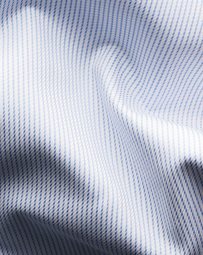 ETON Slim Fit Light Blue Striped Cotton Tencel Lyocell Shirt Blå