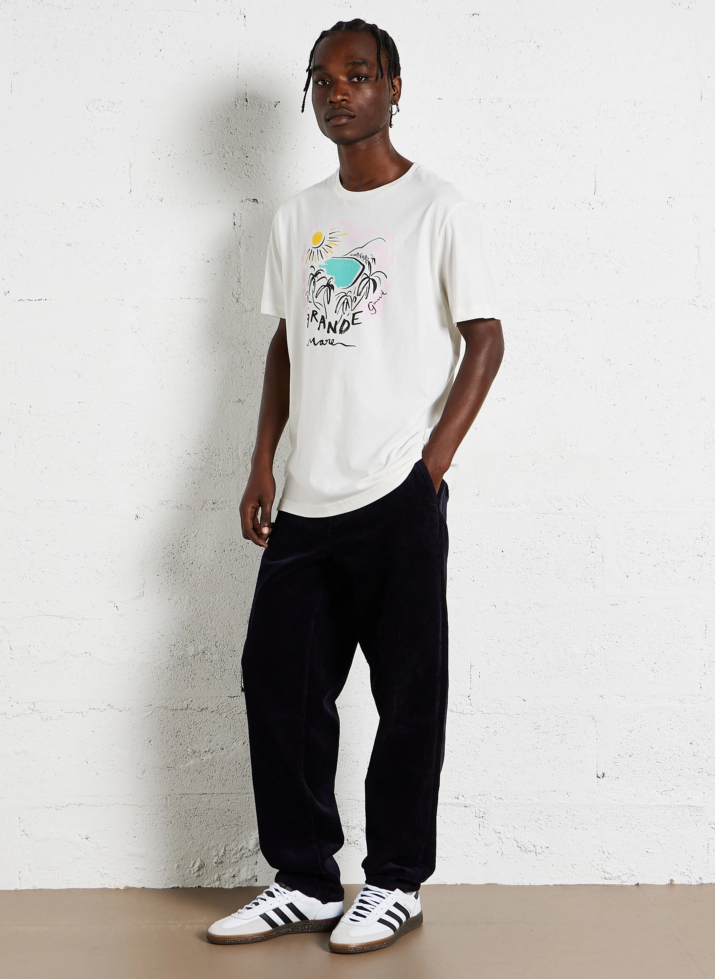 KODY HEAVY - Pantalon droit en velours côtelé| Bleu
