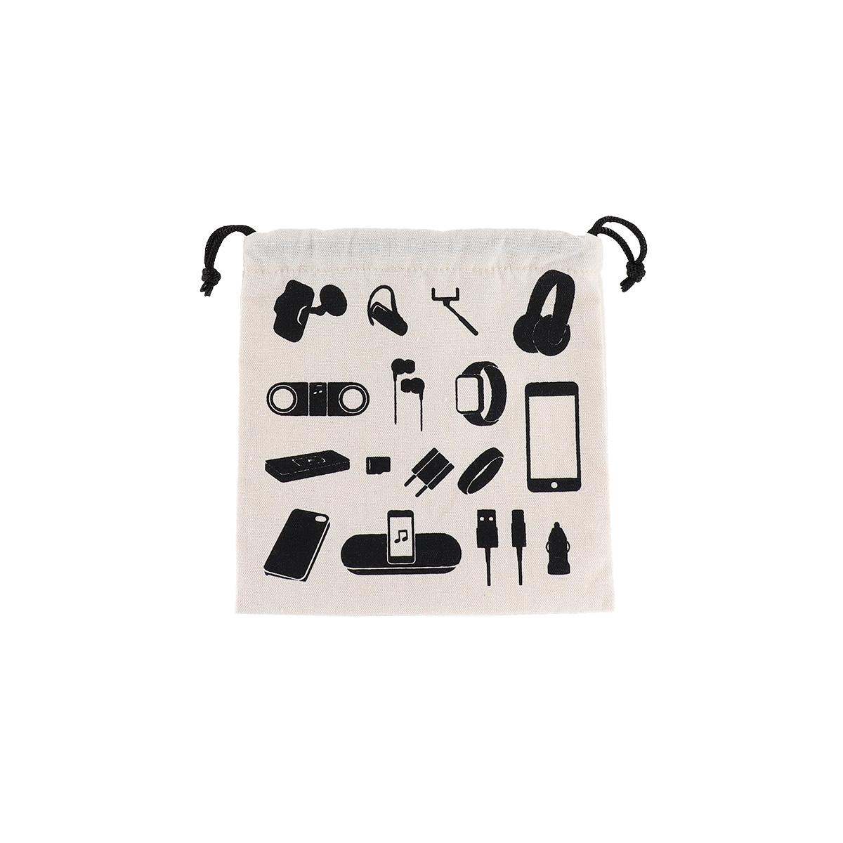 SAC ACCESSOIRES ELECTRONIQUES VOYAGE IMPRIME NATUREL