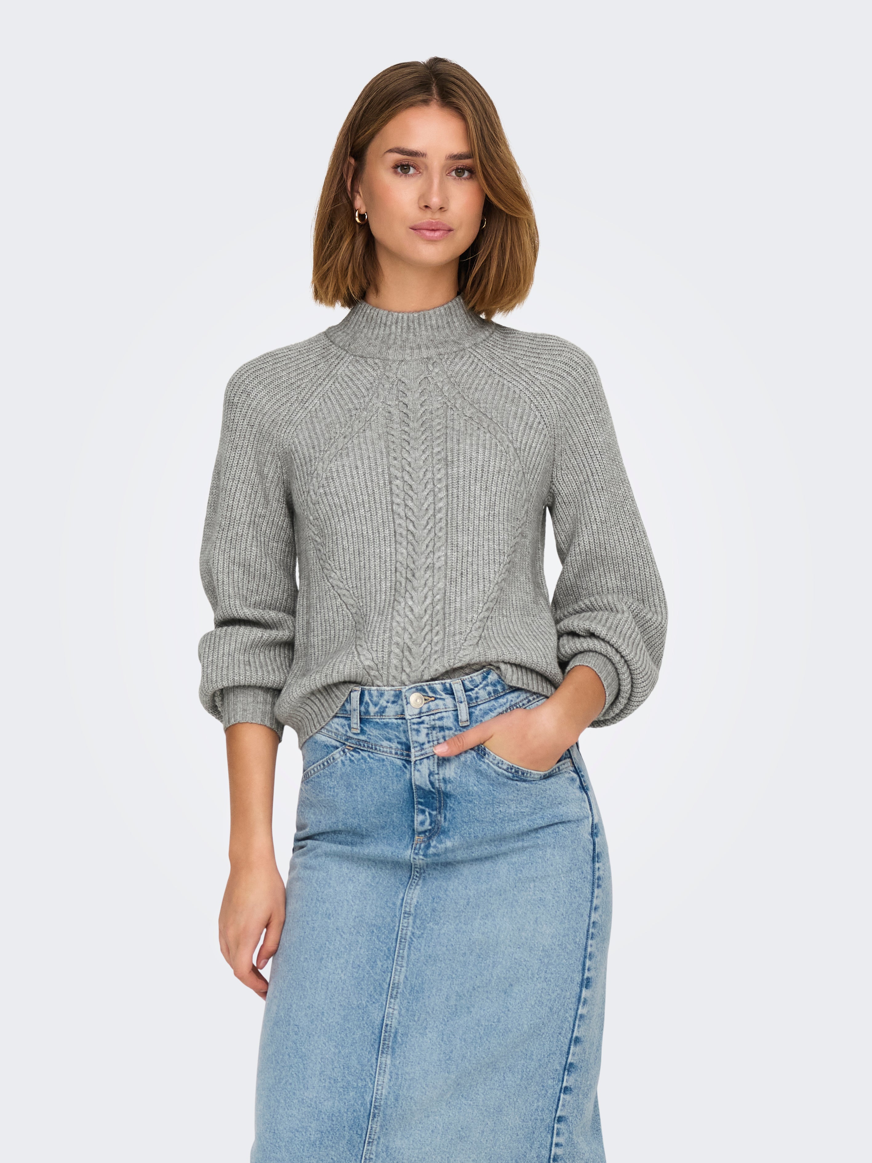 ONLKATIA Strickpullover Medium Grey Melange