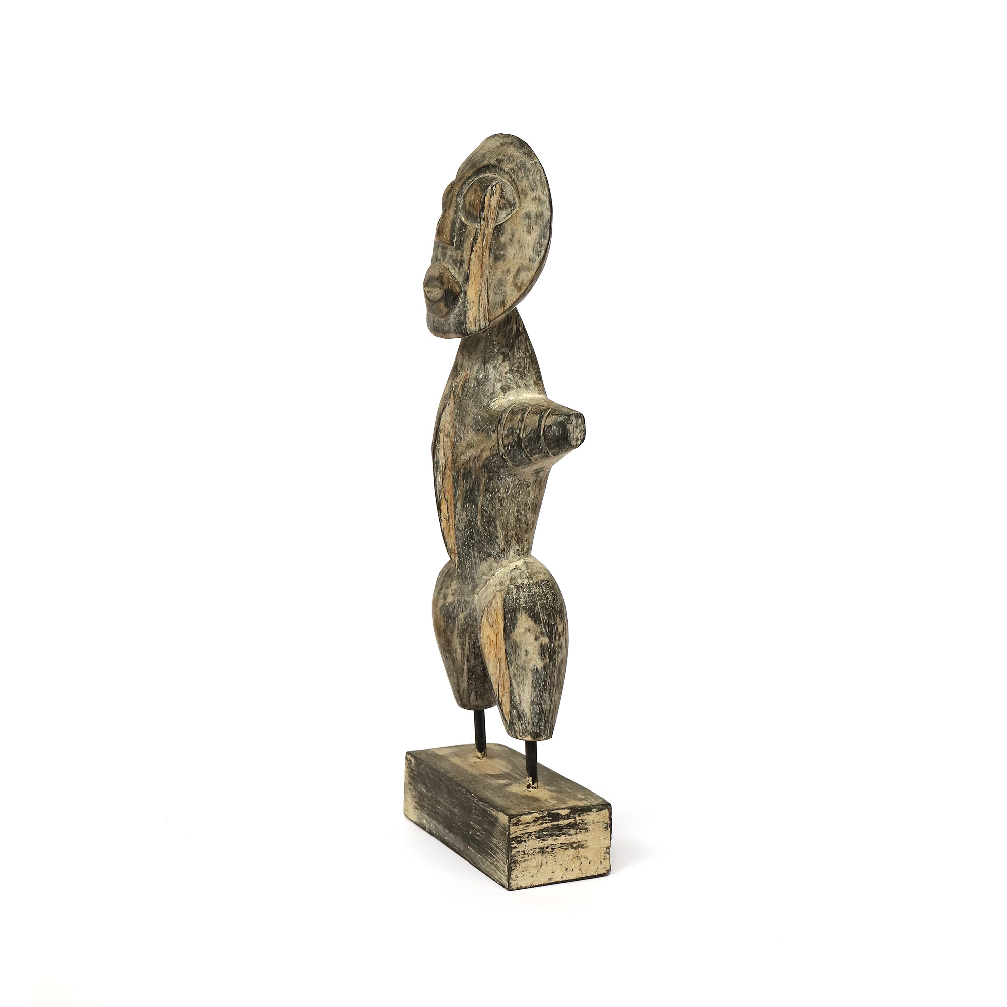 Primitive Holzskulptur S, H 37 cm, B 14 cm, L 6 cm von fischer's lagerhaus