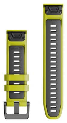 Bracelet de Montre Garmin QuickFit 22 mm Silicone Jaune Electric Lime Gris Graphite