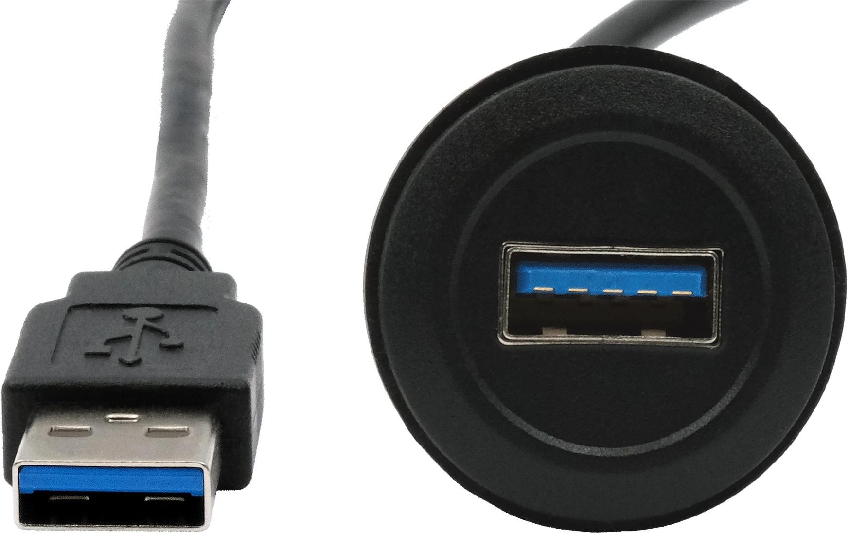 USB 3.1 Adapter USB-A Stecker - USB-A SteckerEinbau-Adapter USB-A Buchse zu Stecker, USB 3.2 Gen 1, 30 cm