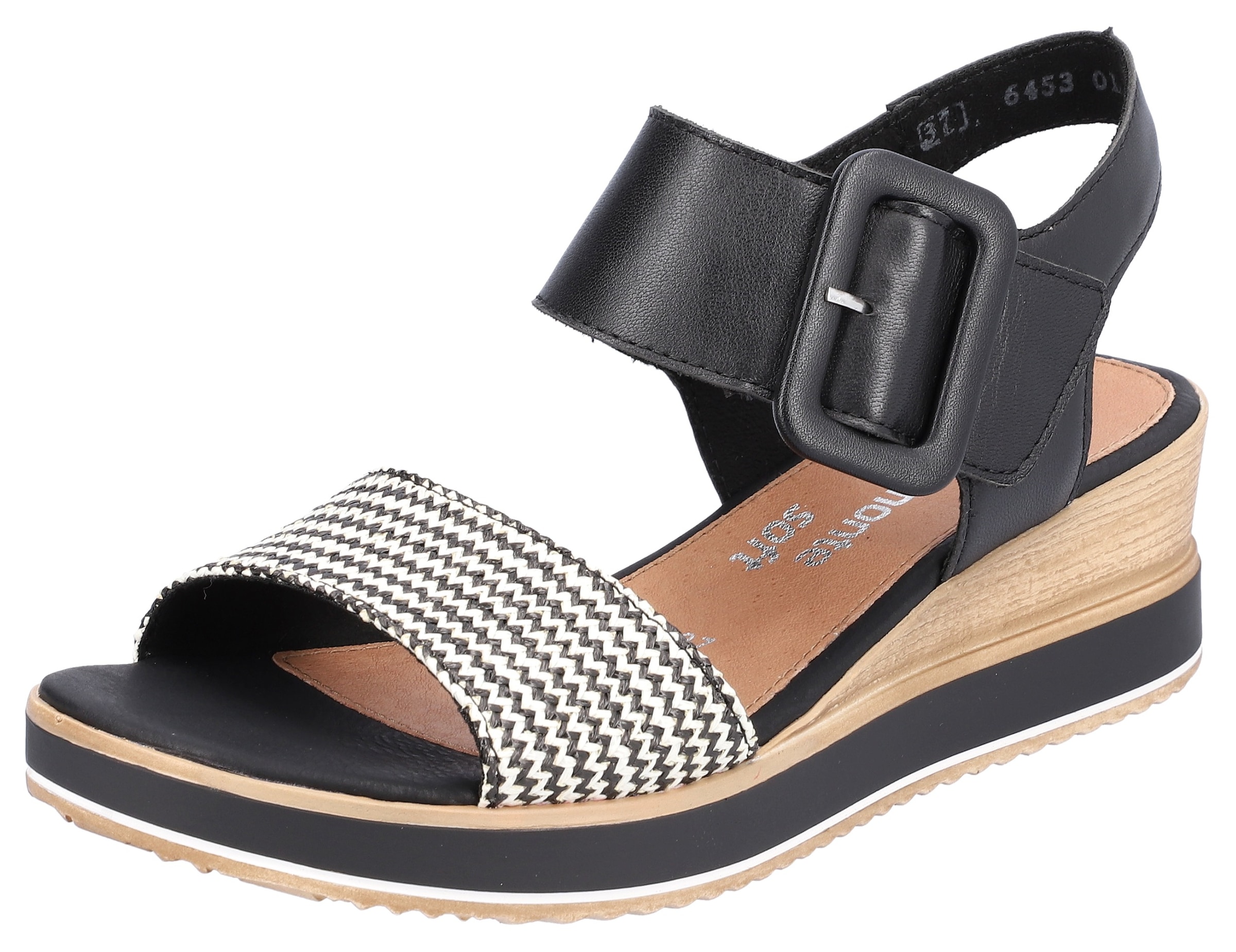 Remonte Sandalette »ELLE-Collection«  , Sommerschuh, Sandale, Bequemschuh mit Klett unter der Zierschnalle