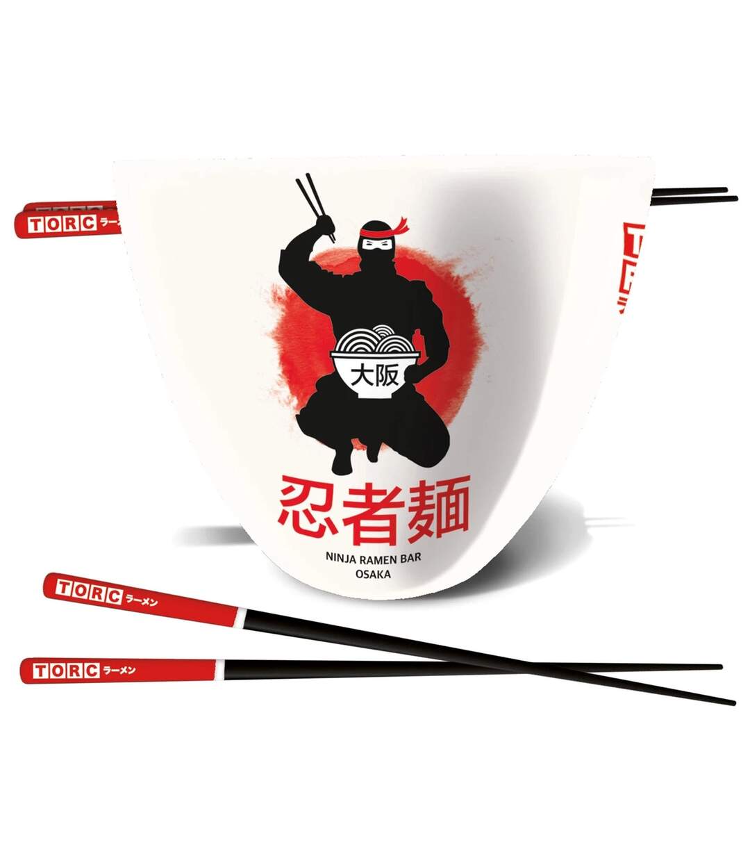 The Original Ramen Company - Ensemble bol et baguettes à ramen (Blanc / Rouge / Noir) (Taille unique) - UTPM3064