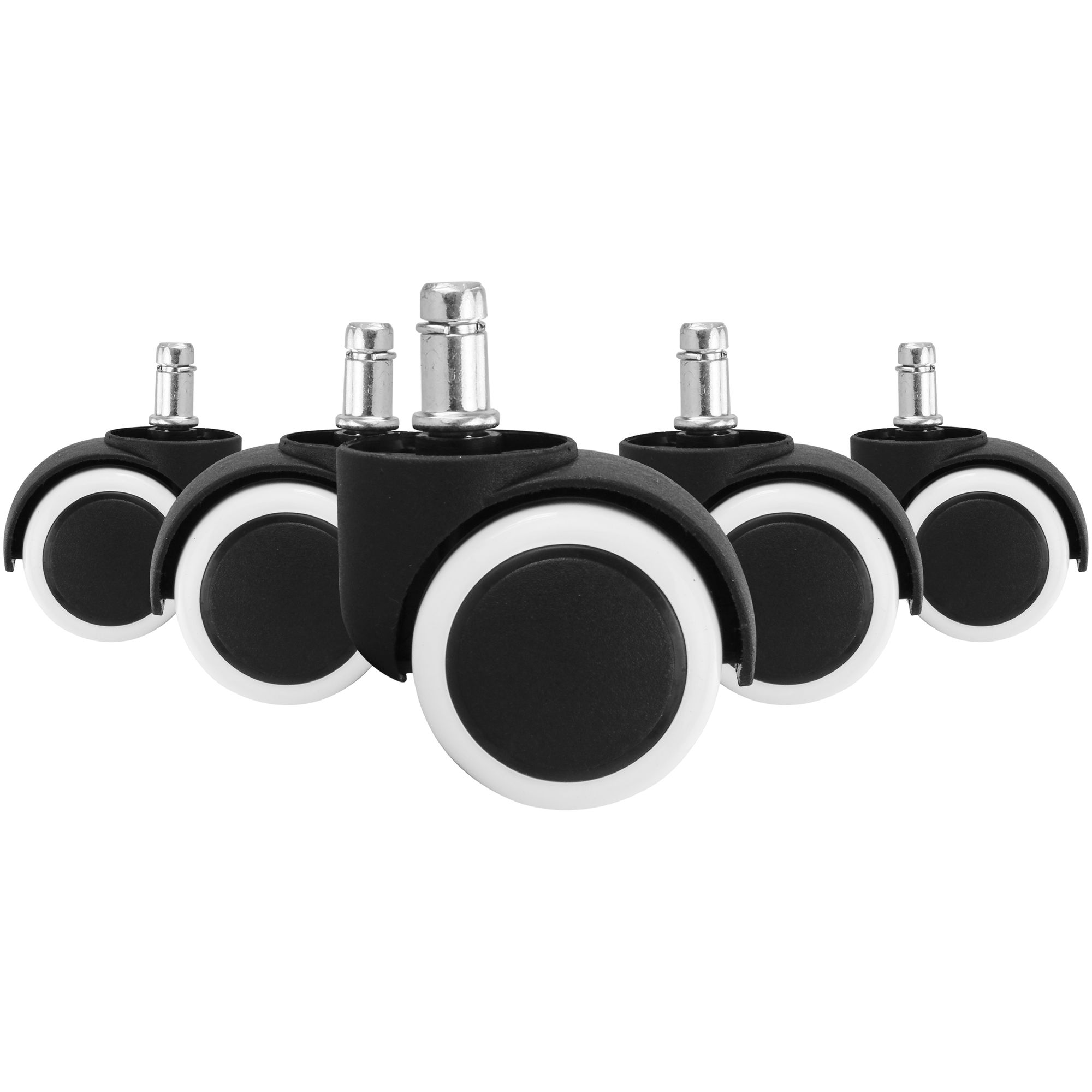 KADIMA DESIGN Bürostuhlrollen: Hochabriebfest, 50 mm Durchmesser, leichtgleitend, für Hartböden, hochwertiger Kunststoff.
