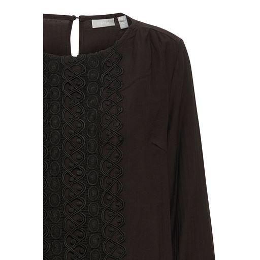 Fransa Langærmet Bluse, Black, XL